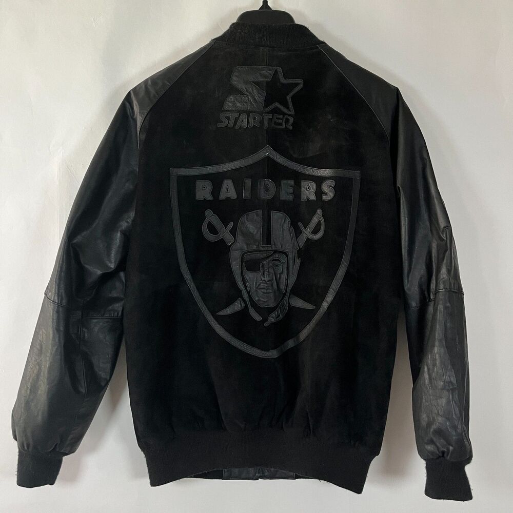 Vintage Oakland Raiders Suede Leather Jacket‎ 80s 90s Varsity Medium Football